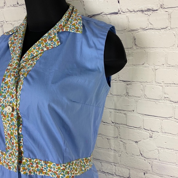 VINTAGE 1950’s maxi blue dress - Picture 5 of 11